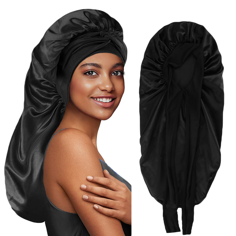 Satin Hair Bonnet - Solid Color Bowknot Braid Bonnet Classic