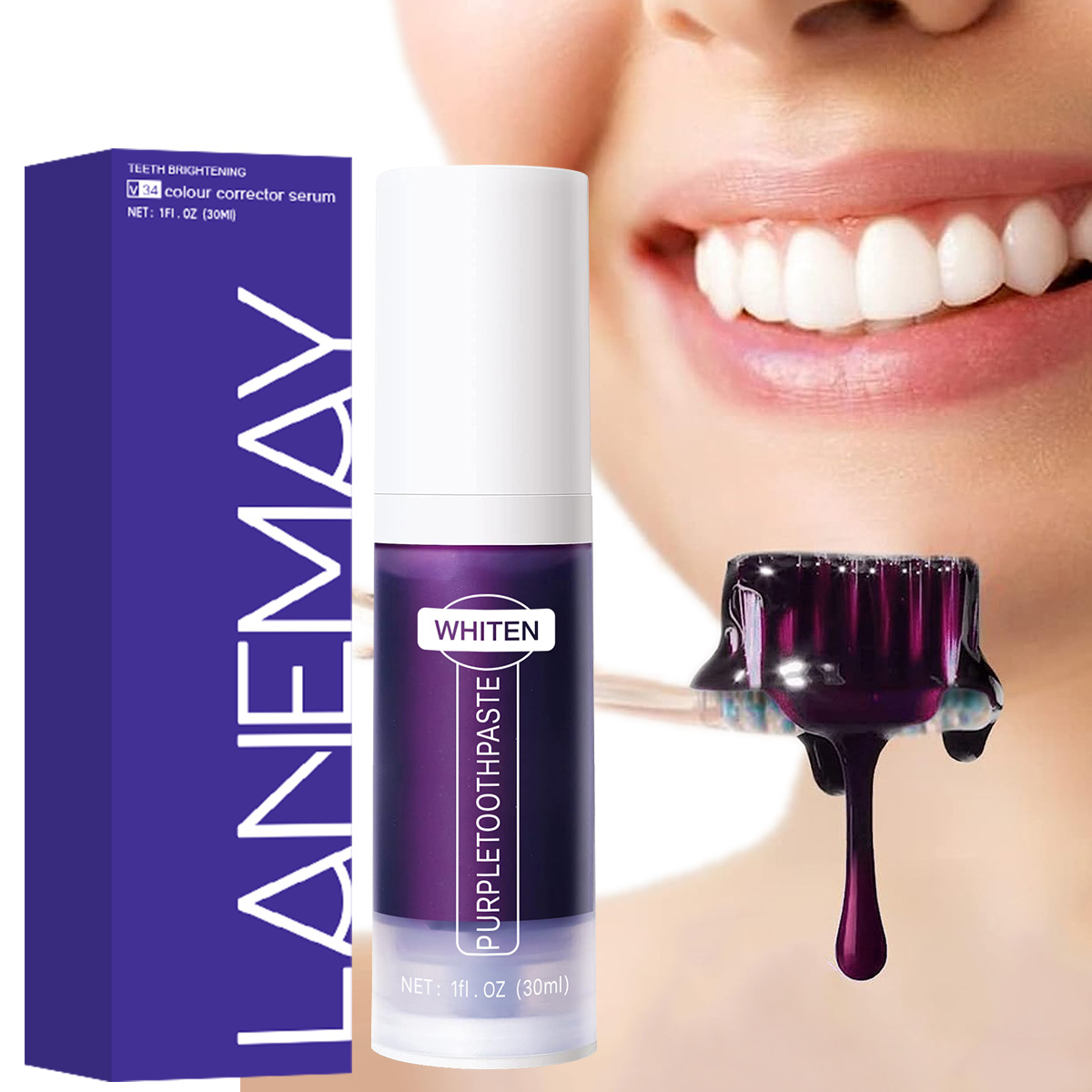 Purple Toning Shampoo - Purple Toothpaste Color Corrector Serum -