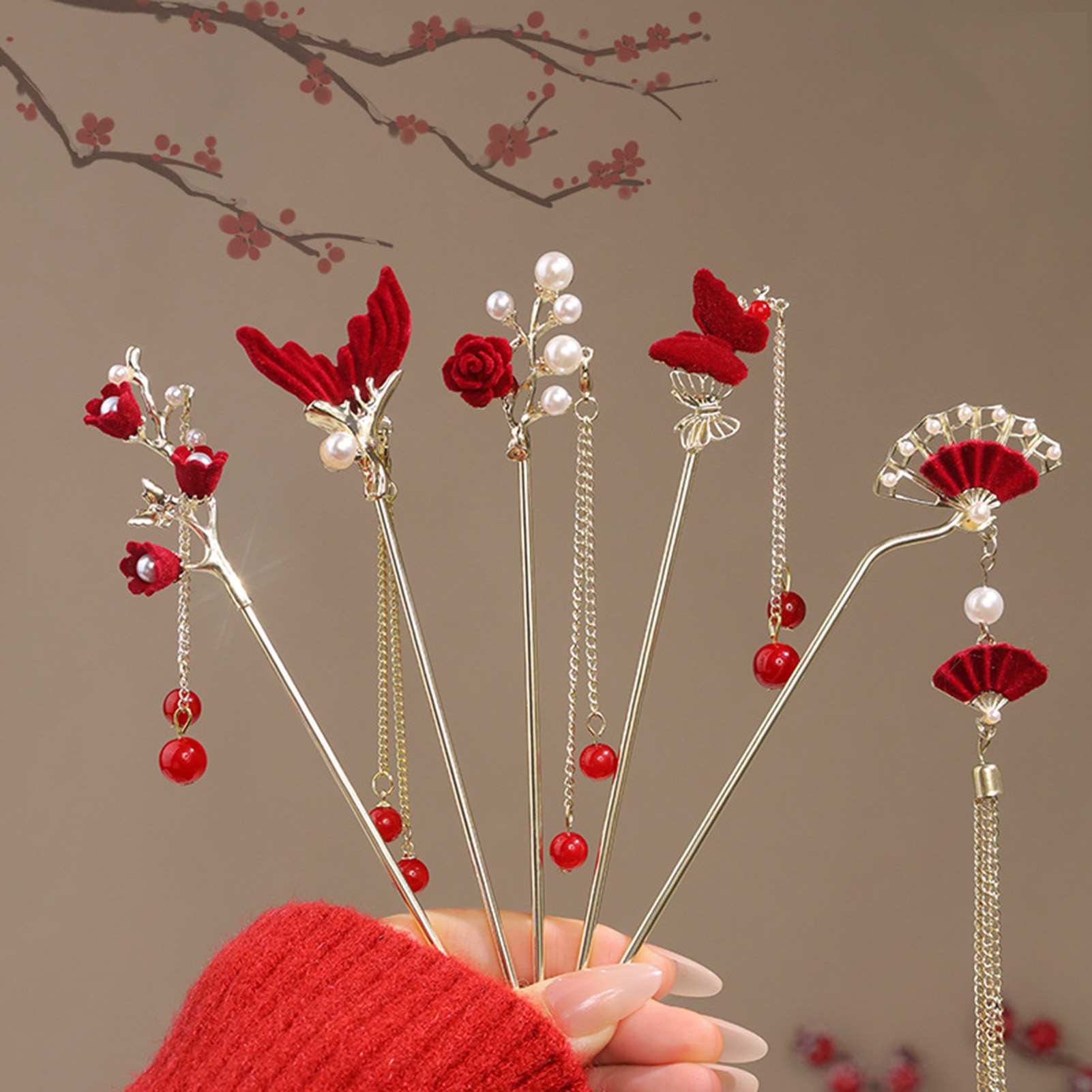 Hair Care Ingredients - Chinese Style Rose Flower Hair Stick