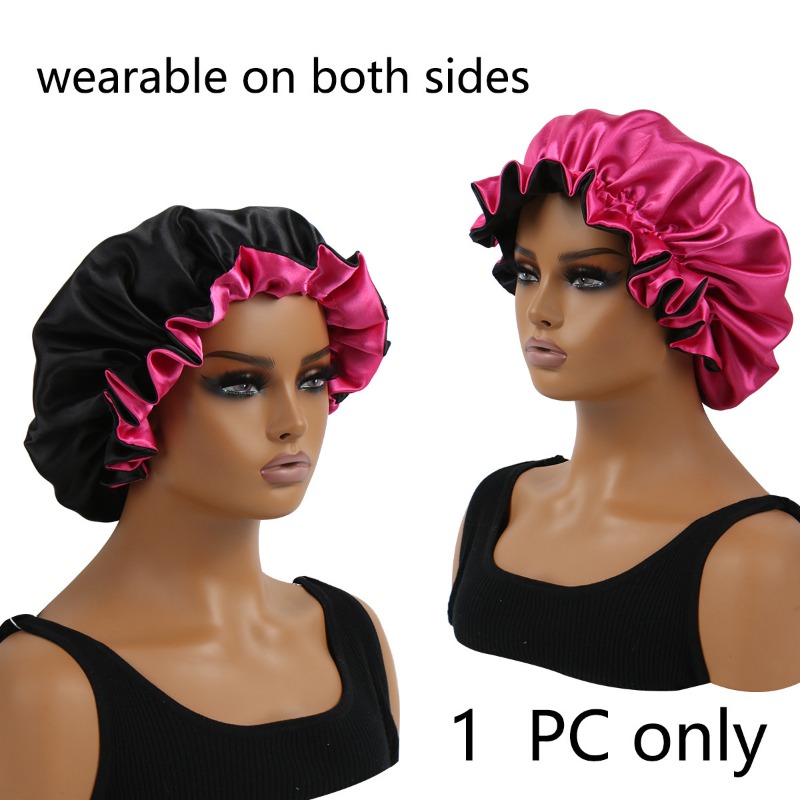 Reversible Satin Shower Cap fo - Satin Hair Bonnet review and price