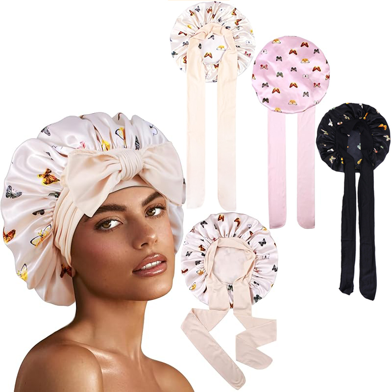 New Flower Print Silky Bonnet  - Satin Hair Bonnet review and price