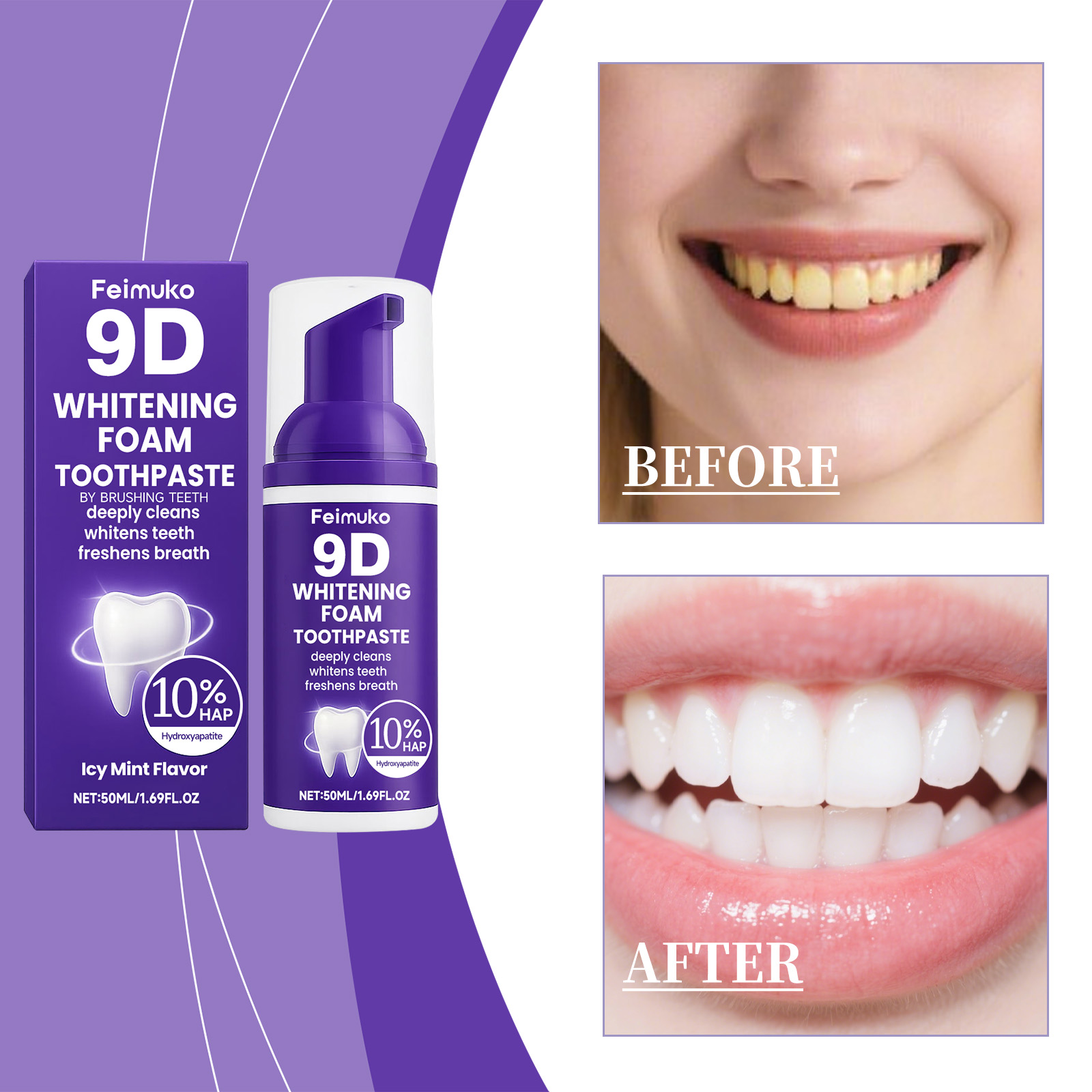 9D Purple Tooth Mousse WHITENI - Purple Toning Shampoo review and price