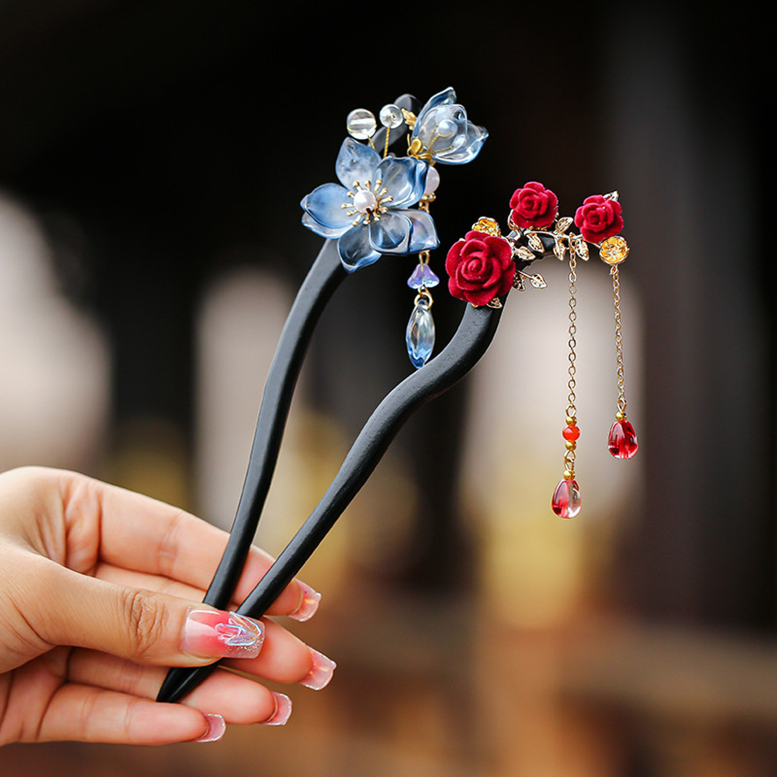 Chinese Style Flower Tassel Ha - Hair Care Ingredients review and price