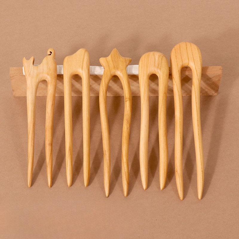 Peach Wood U-shaped Hairpin An - Hair Care Ingredients review and price