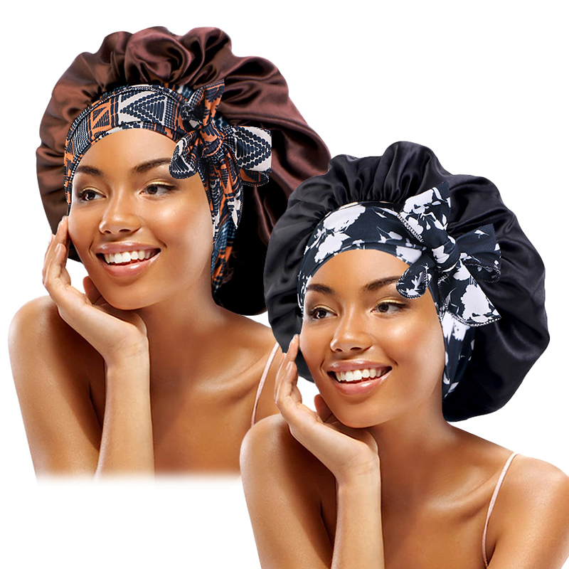 2PCS/LOT Boho Printed Headband - Satin Hair Bonnet review and price