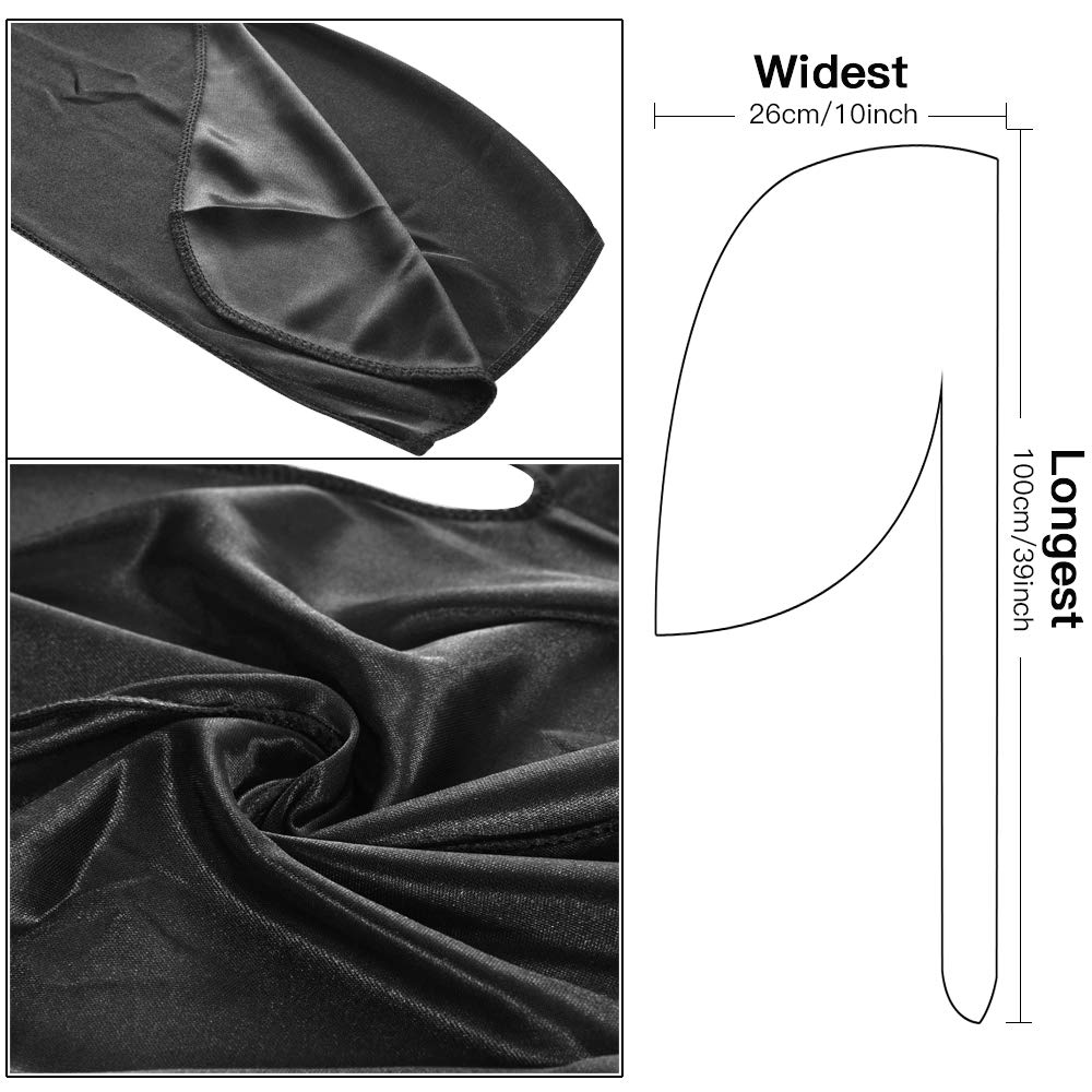 Black Satin Silky Durag Long T - Satin Hair Bonnet review and price