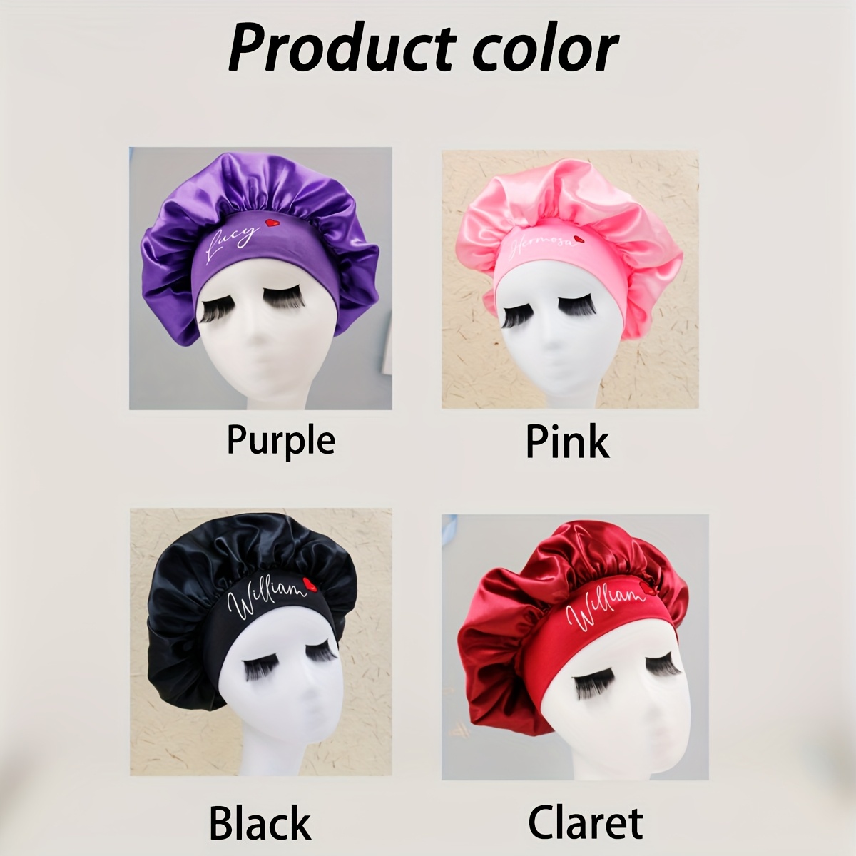 Custom Name Satin Hair Bonnet  - Satin Hair Bonnet review and price