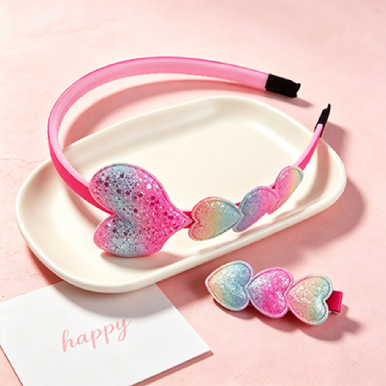 Glitter Heart Bow Headband Hai - Hair Care Gift Set review and price
