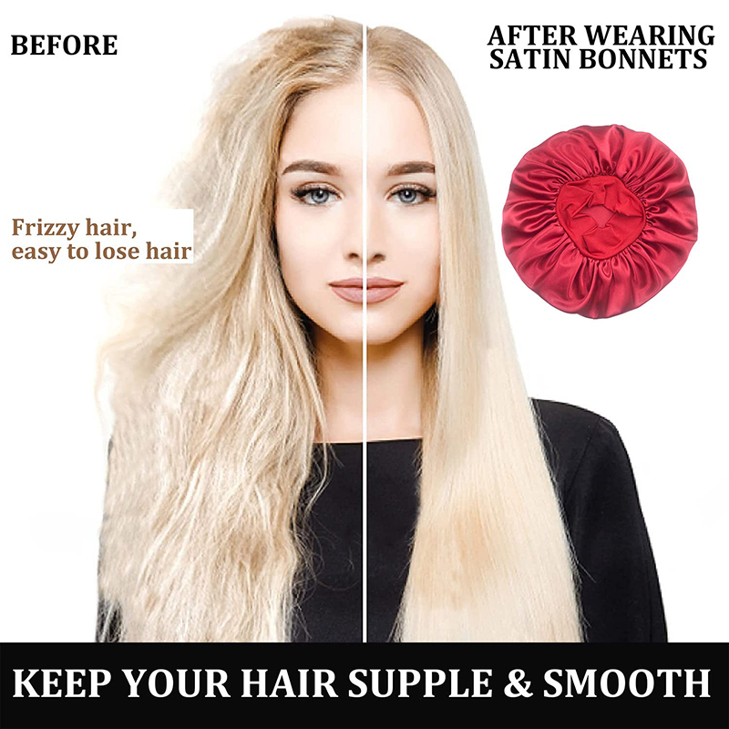 2PCS/LOT Women's Satin Solid B - Satin Hair Bonnet review and price