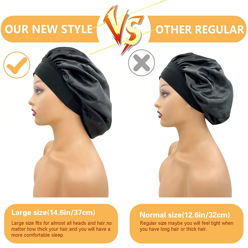 2PCS/LOT Women's Satin Solid B - Satin Hair Bonnet review and price